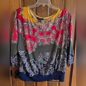 Women's Rich Multicolor Patterned Top